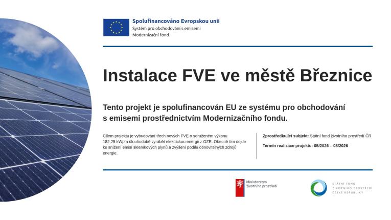 Instalace FVE ve městě Březnice Instalace FVE ve městě Březnice