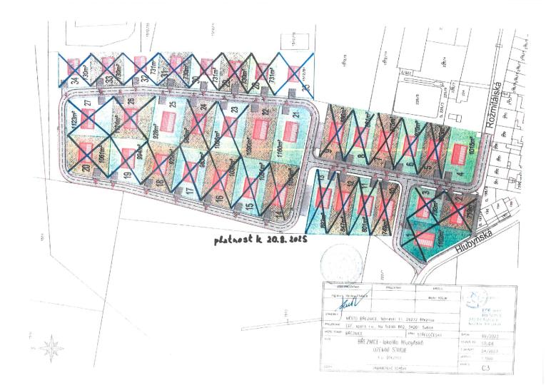 Aktuální obsazenost pozemků Hlubyňská k 20.8.2025